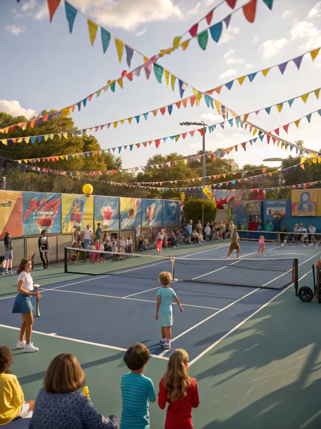A photo of club members participating in a community outreach event, promoting table tennis to new audiences.