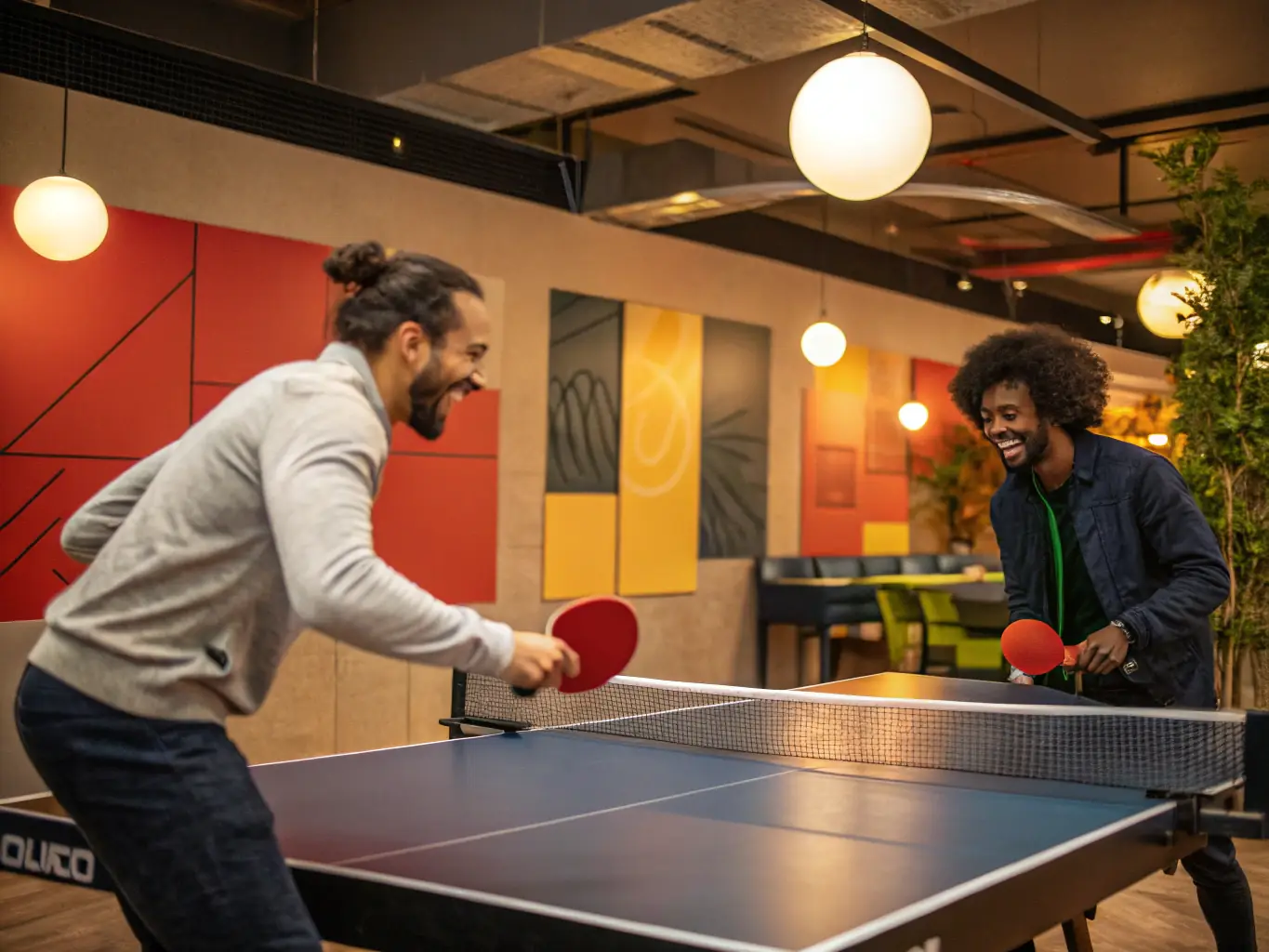 A photograph capturing the excitement of a club tournament, showcasing players in action and the supportive atmosphere of the event.