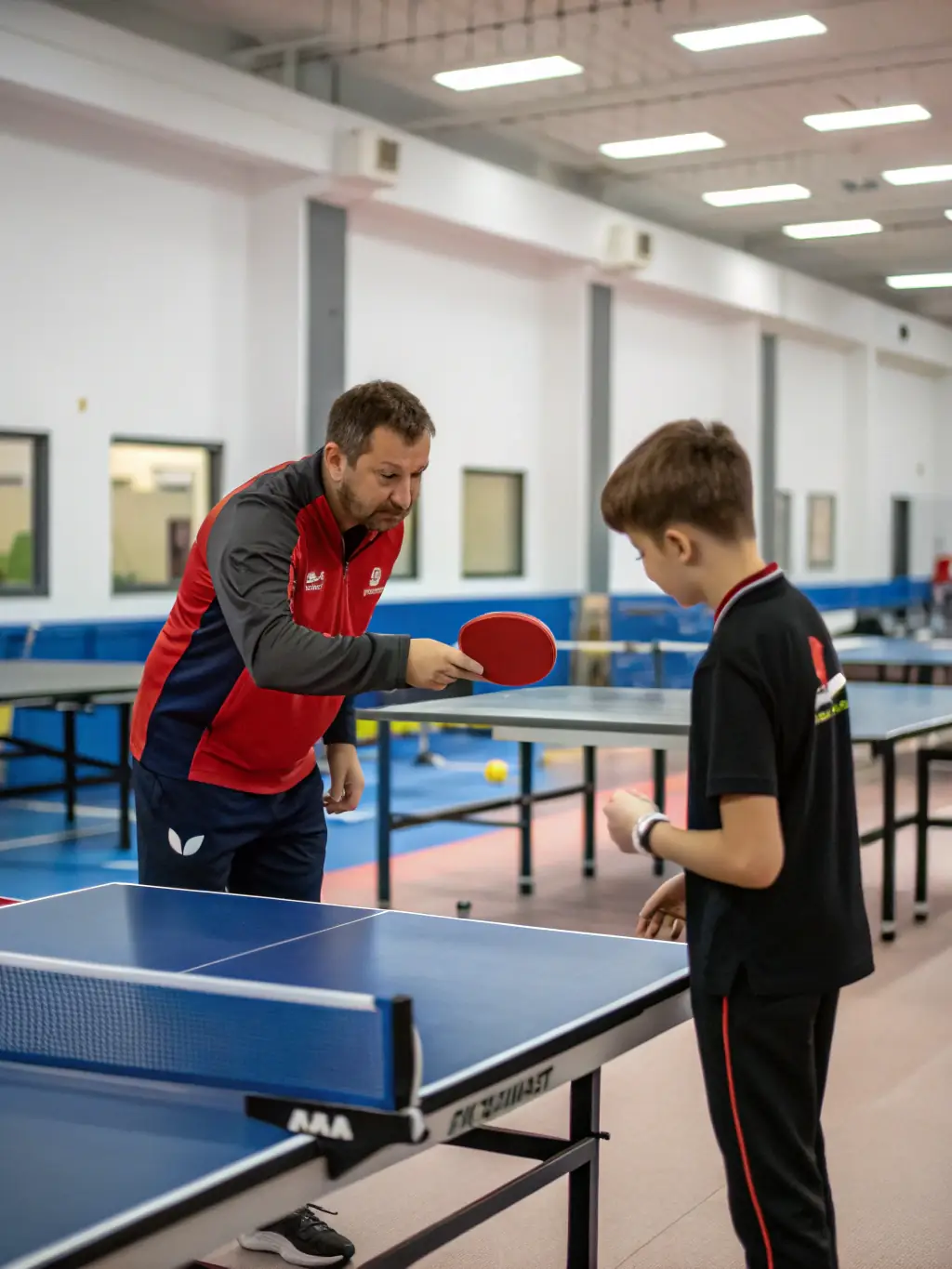 A dynamic shot of a junior player receiving personalized coaching during a training session, showcasing the club's commitment to youth development.