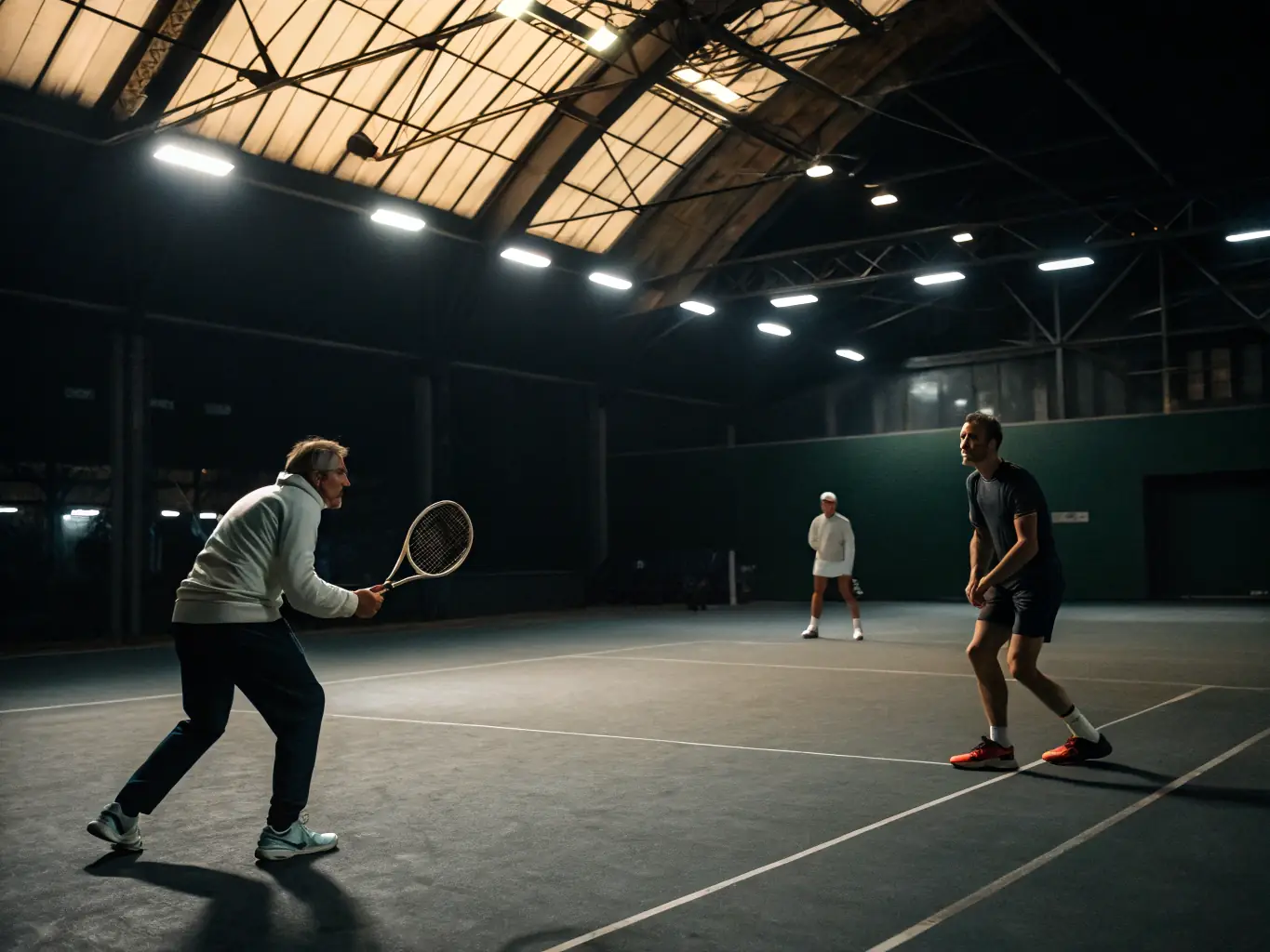 A dynamic shot of club members participating in a training session, focusing on technique and skill development, set in the club's training hall.